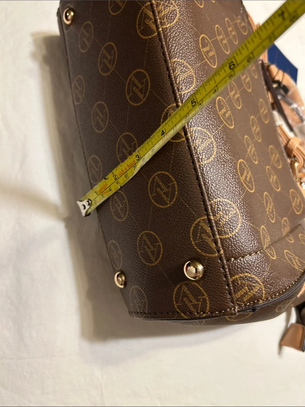 Adrienne Vittadini Brown & Tan Logo Satchel